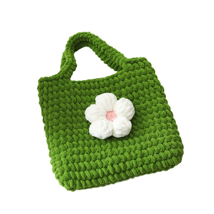 Handcrafted cotton bag with floral application Kalsten
