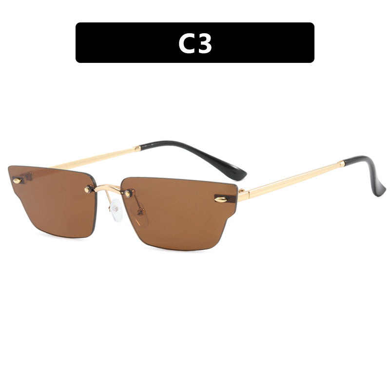 Women's geometric sunglasses with delicate frame and transparent lenses Kalsten