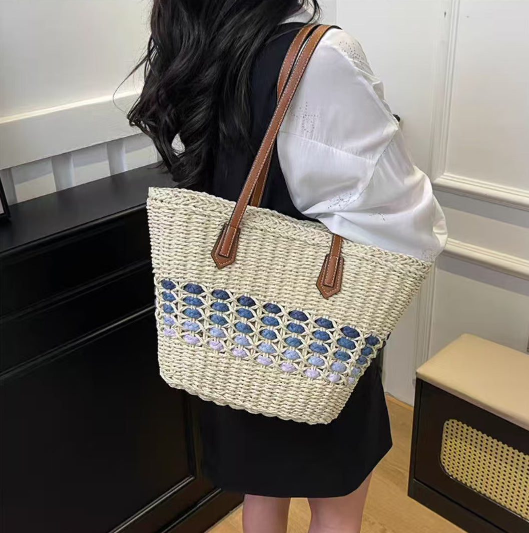 Braided handbag with elegant leather trim Kalsten