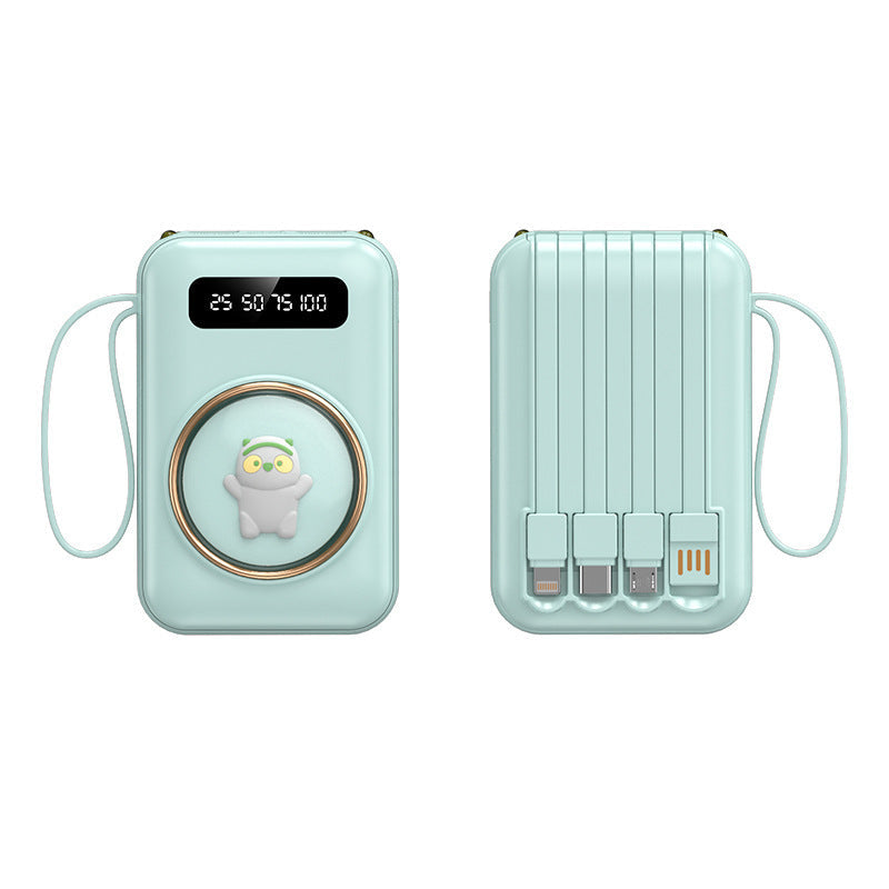 Funny power bank with integrated charging cables Kalsten