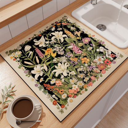Floral-Themed Kitchen Counter Mat Acalora