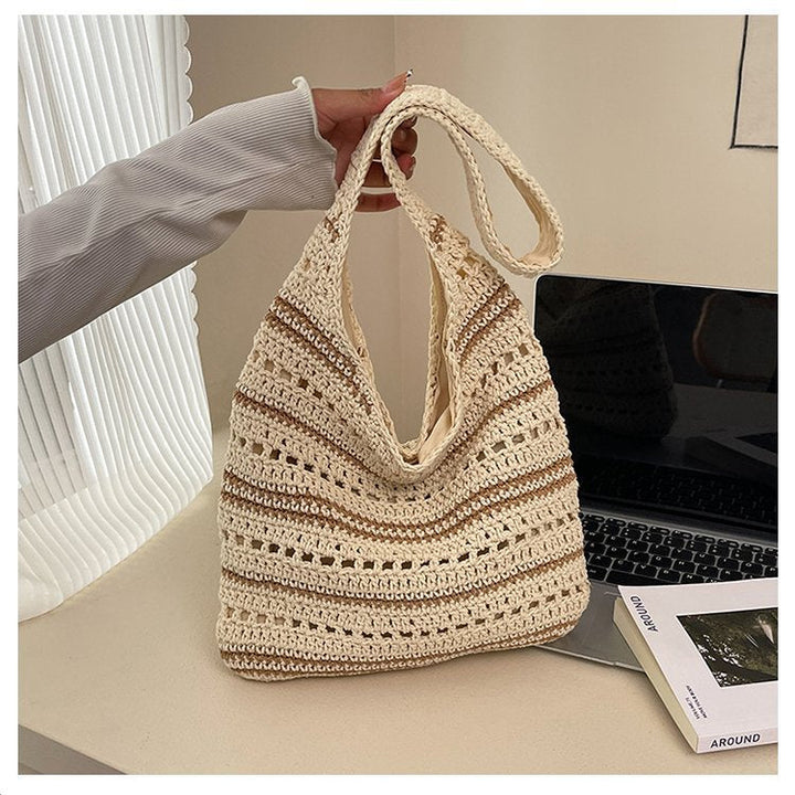 Macrame Beach Bag with Modern Structural Details Kalsten
