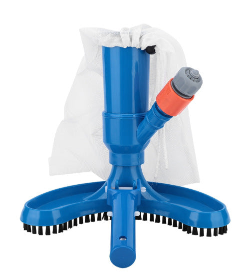 Telescopic pool vacuum head with heavy duty scrubbing bristles and fine mesh debris collection bag Kalsten
