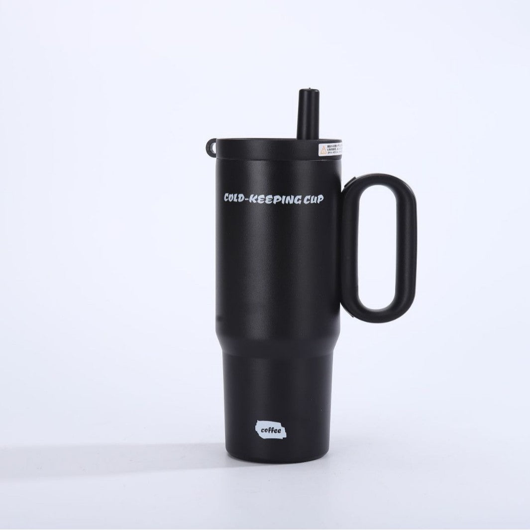 Unisex insulated cup with practical handle and straw function Kalsten