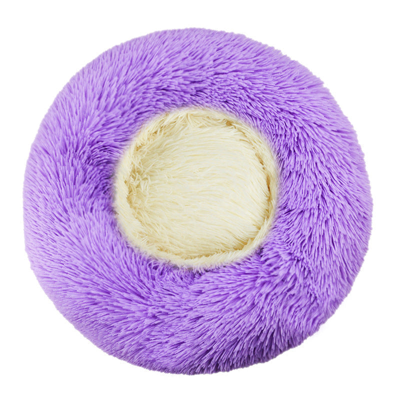 Cozy Plush Round Dog Bed