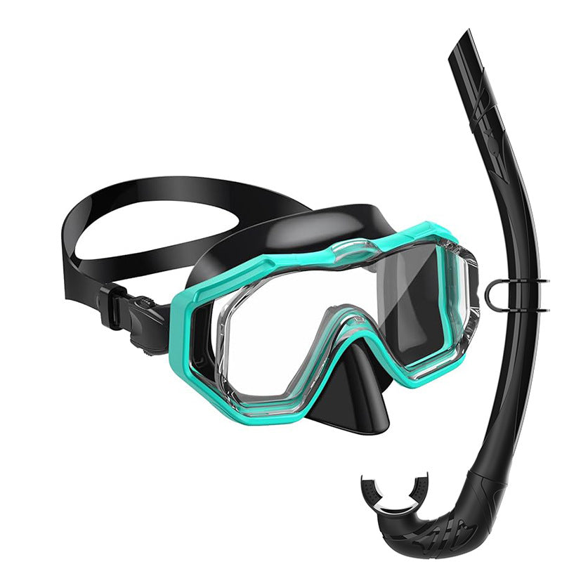 Diving equipment set with ergonomic diving mask and flexible snorkel Kalsten