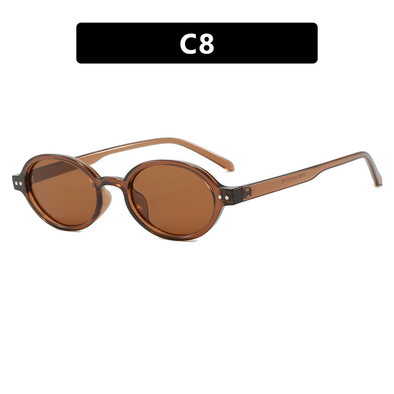 Ladies fashionable oval-shaped sunglasses with fancy frame Kalsten