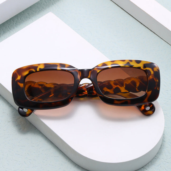 Women's fashionable square sunglasses with unique twisted temple design Kalsten