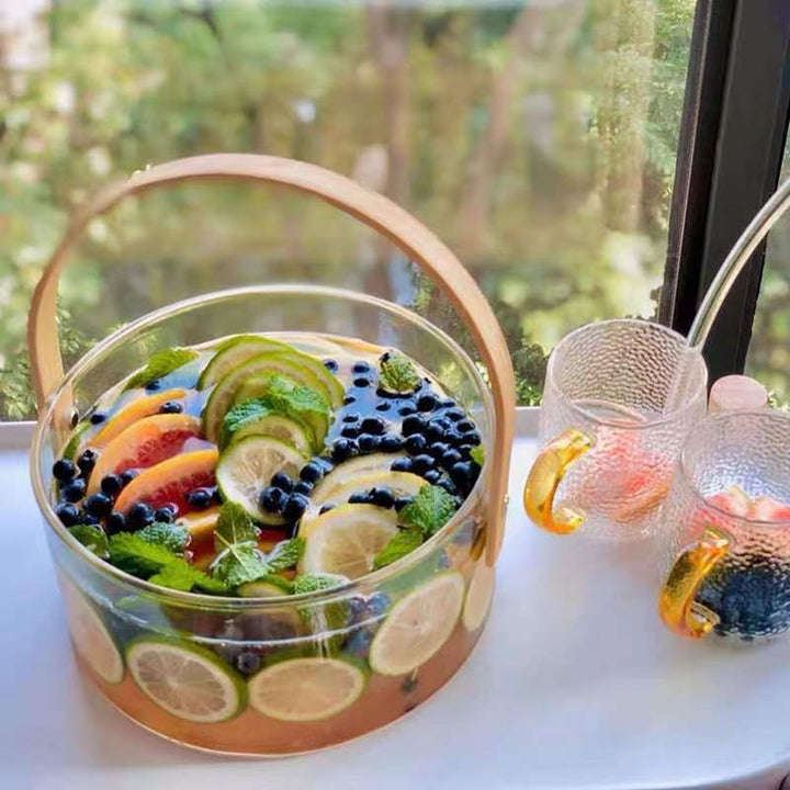 Women decorative storage bowl with ergonomic wooden handle Kalsten