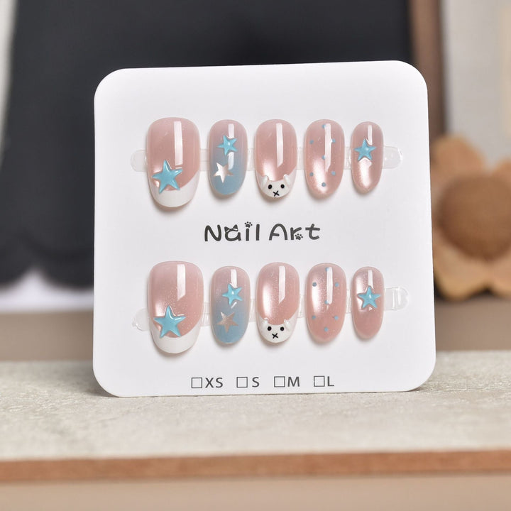 Decorative Press-On Nail Extensions with Floral Accents Kalsten