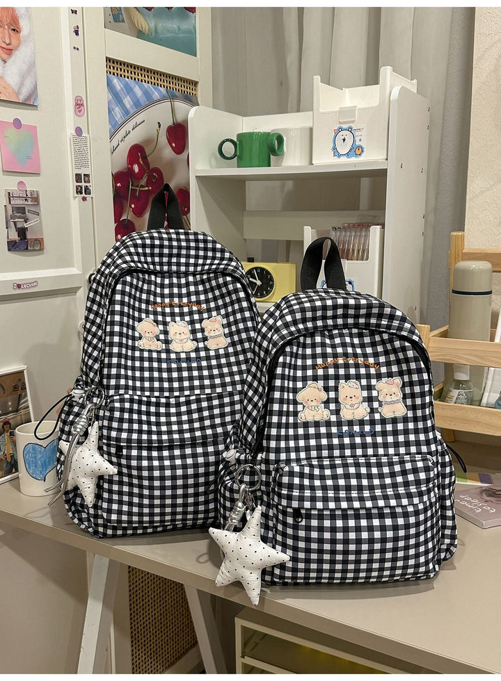 Cute Checkered Patterned Backpack