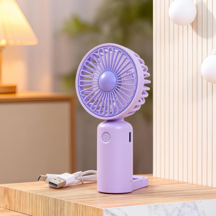 Women's Portable Hand Fan with USB-C Connection and Innovative Design Kalsten