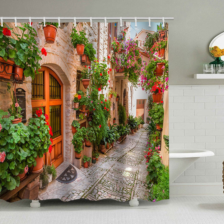 Floral Lane-Inspired Shower Curtain Kalsten