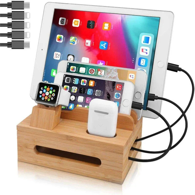 Kalsten | Tekavo Bamboo Charging Station – 5-Port USB Organiser FCa