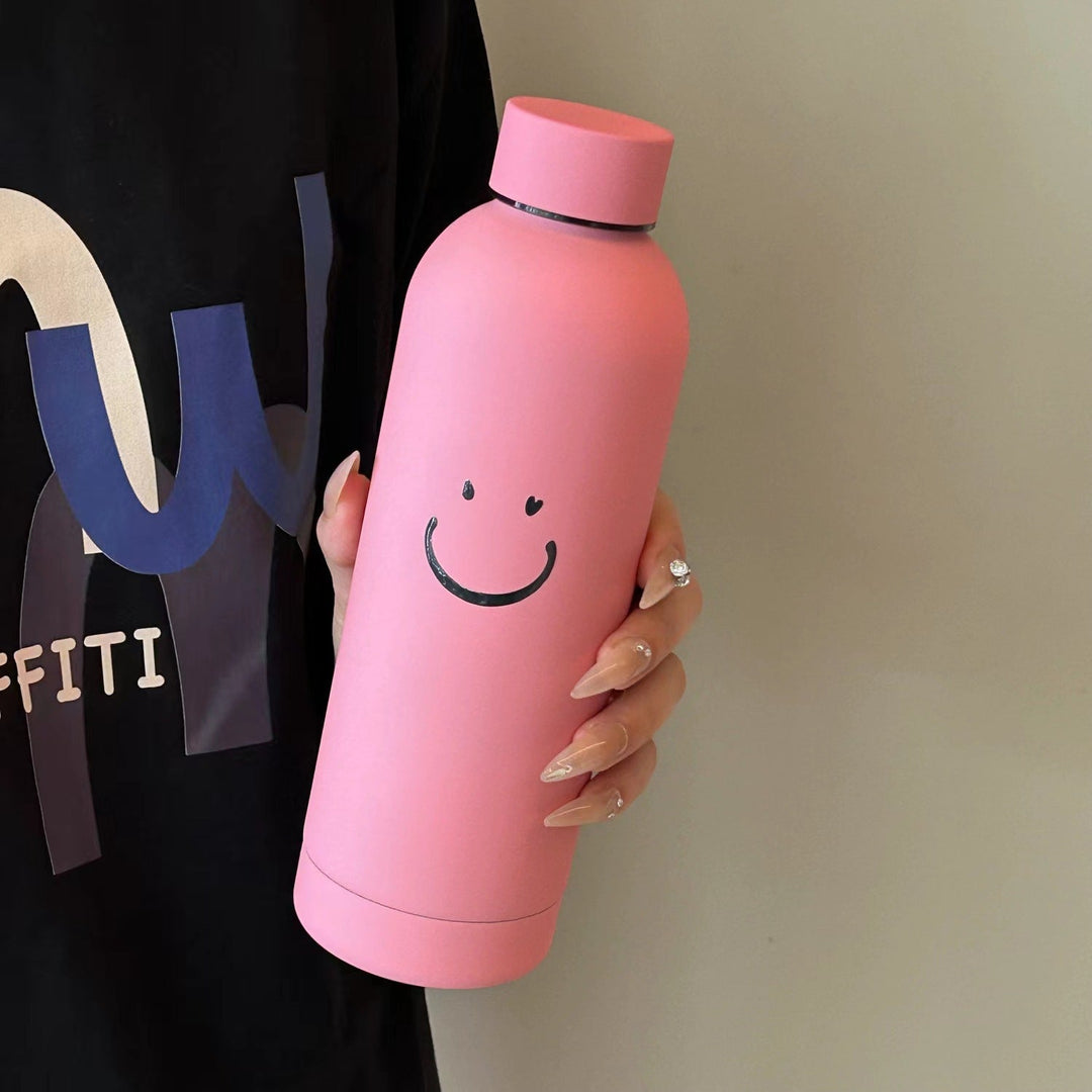 Unisex double-walled stainless steel water bottle with matte powder coating, non-slip surface and leak-proof screw cap Kalsten