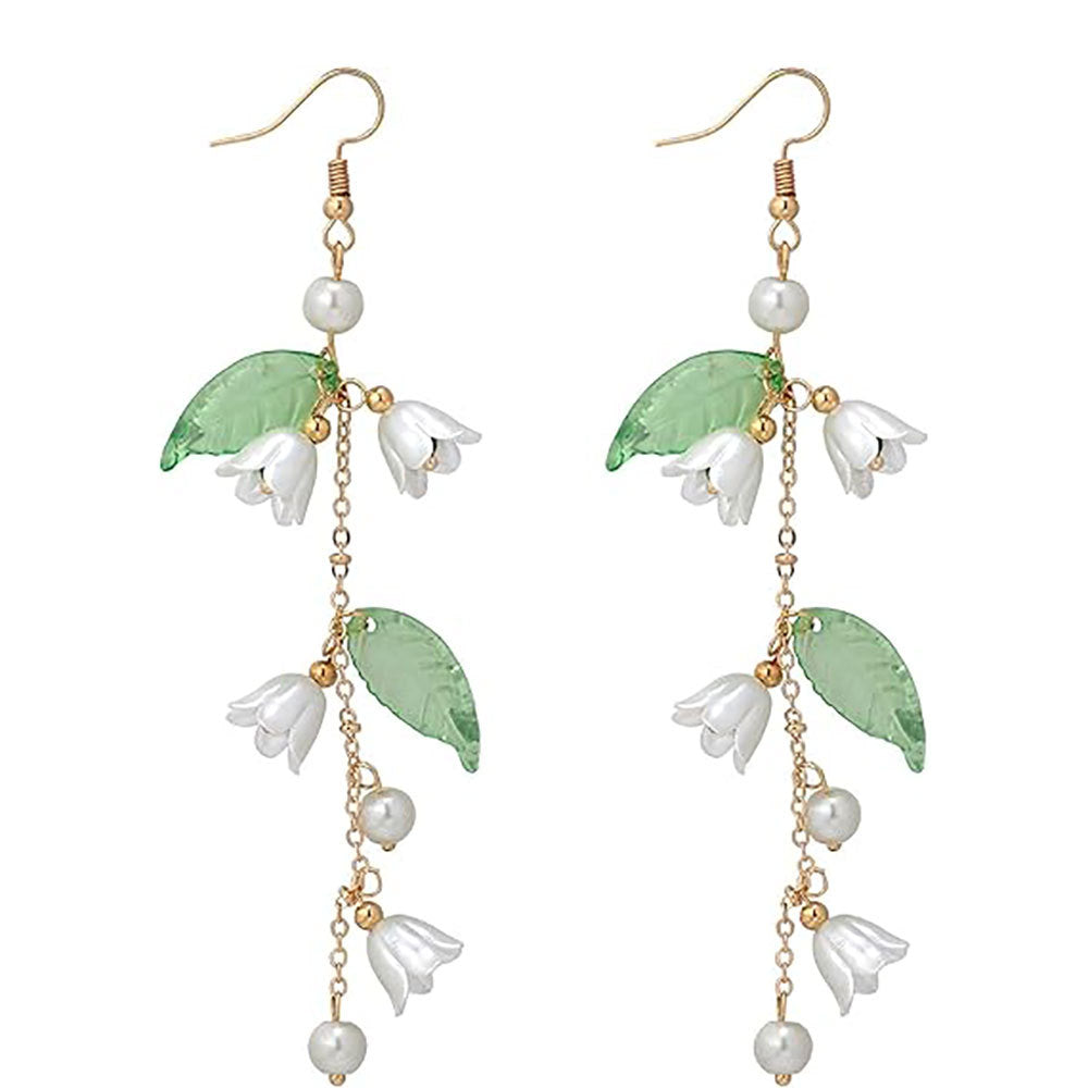 Floral Pearl Dangle Earrings Kalsten