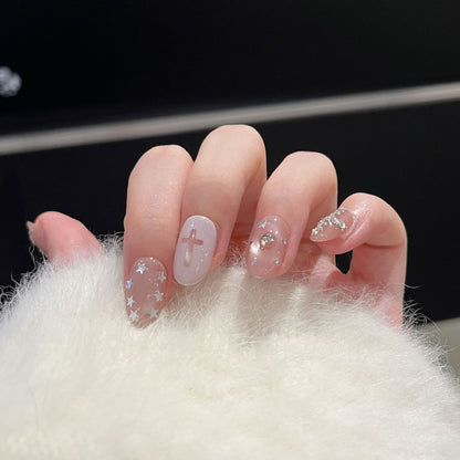 Artistic Glitter-Accent Press-On Nail Set Acalora