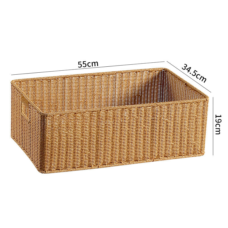 Handwoven Rectangular Storage Basket with Cut-Out Handles Kalsten