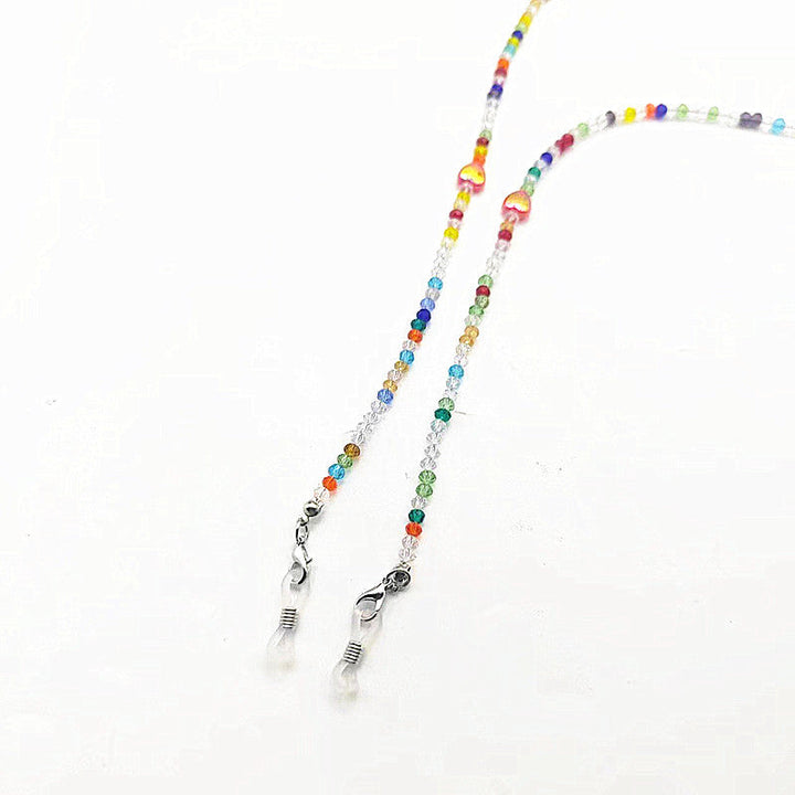 Colorful glass necklace with heart pendant Kalsten