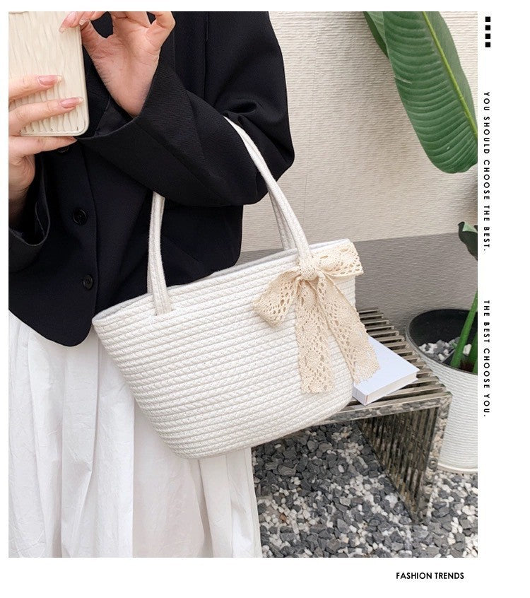 Women's handbag with decorative crochet tape Kalsten