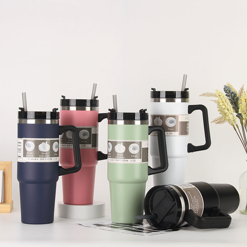 Ladies Insulated Portable Drinking Cup with Straw Kalsten