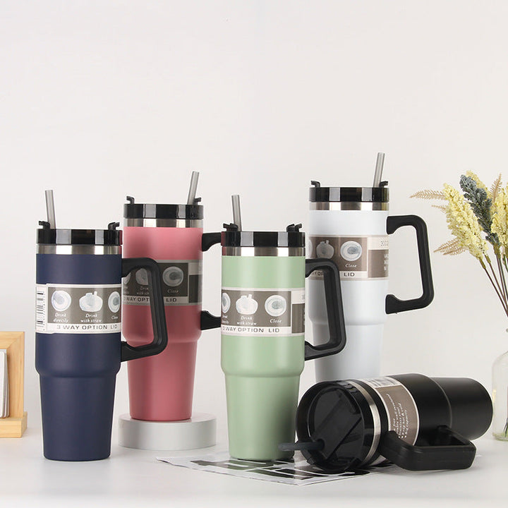 Ladies Insulated Portable Drinking Cup with Straw Kalsten