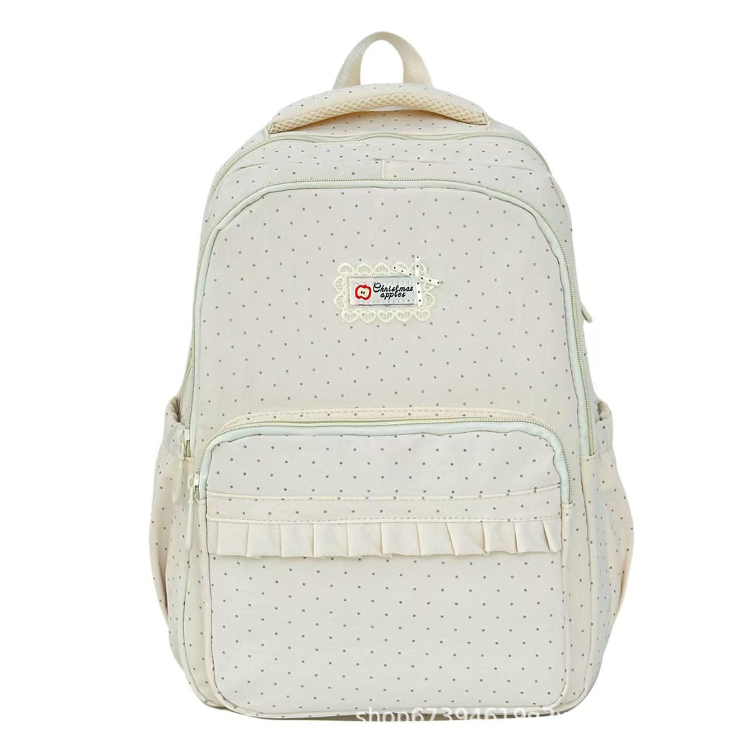 Stylish Polka Dot Ruffled Backpack Kalsten