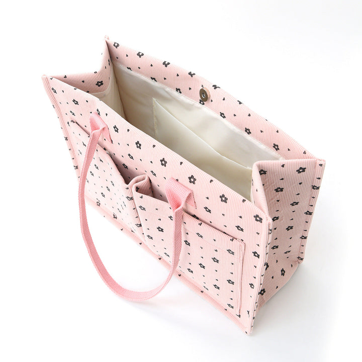 Shopping bag with floral pattern and practical exterior pockets Kalsten