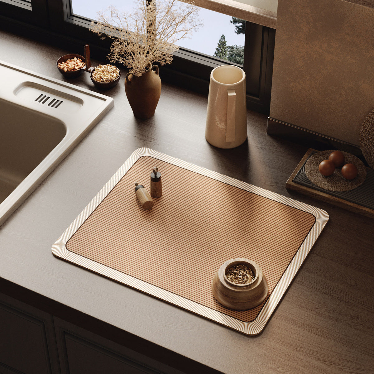 Elegant Textured Kitchen Counter Mat Acalora