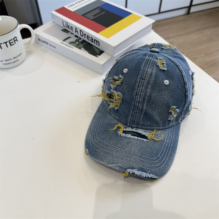 Women's Distressed Denim Baseball Cap Kalsten