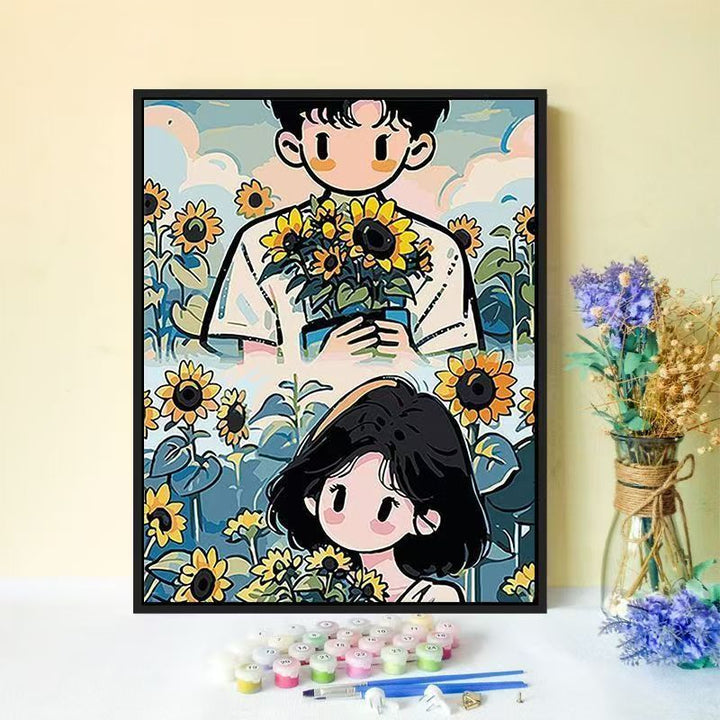 Playful Illustrated Couple Wall Art Kalsten