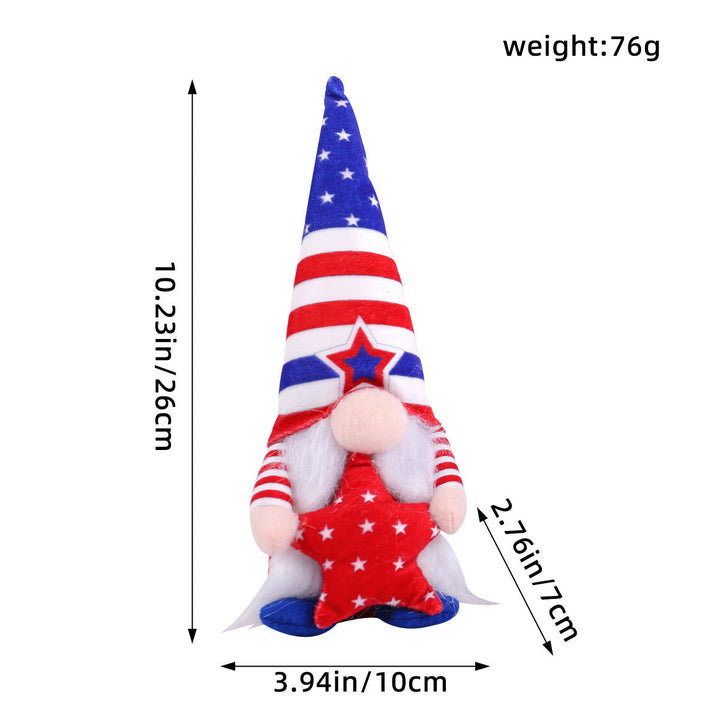Unisex nan Patriotic Americana Decorative Gnome Plush Set with Star-Spangled Hats Kalsten