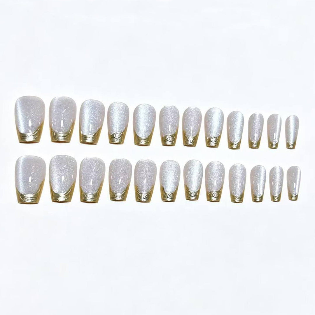 Elegant French Tip Press-On Nail Set Kalsten 1787380647