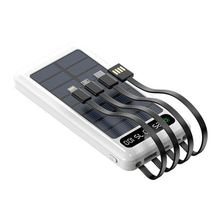 Solar-powered power bank with integrated charging cables Kalsten