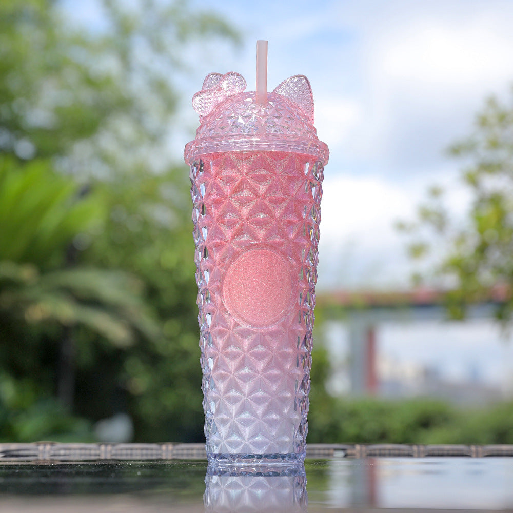 Ladies playful drinking cup with cat ears and integrated straw Kalsten