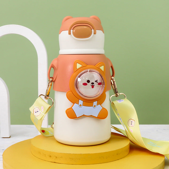Ladies insulated bottle with playful animal design and practical carrying strap Kalsten