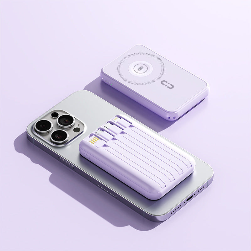 Compact power bank with integrated charging cable and fast charging function Kalsten