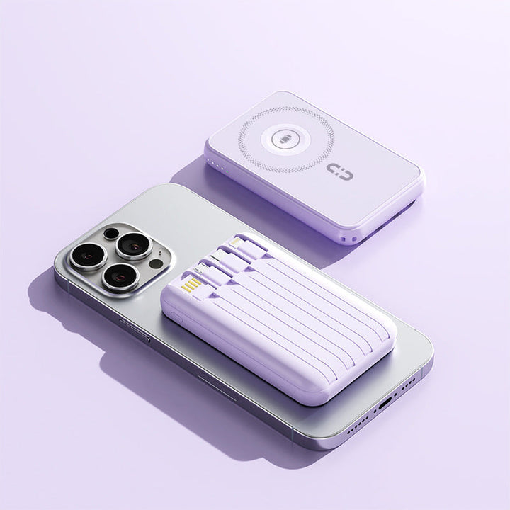 Compact power bank with integrated charging cable and fast charging function Kalsten