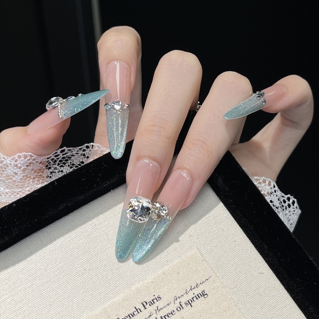 Crystal-Embellished Press-On Nail Extensions Kalsten