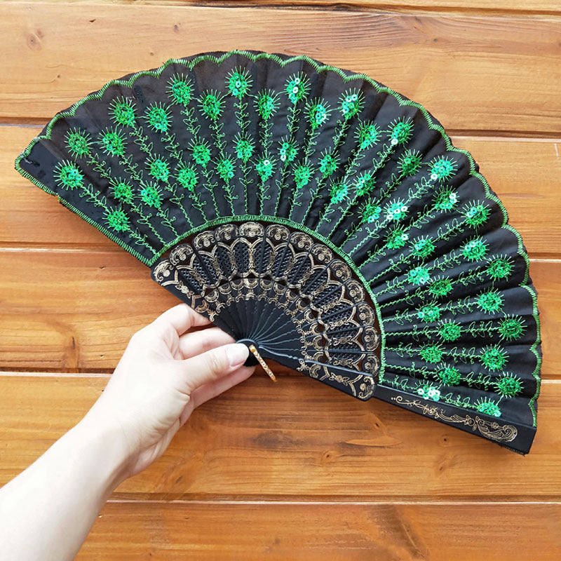Ladies handcrafted fan with exquisite embroidery Kalsten