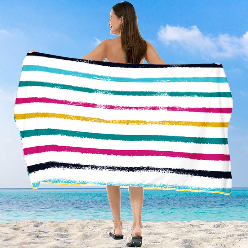 XXL Beach blanket with colorful stripe pattern Kalsten