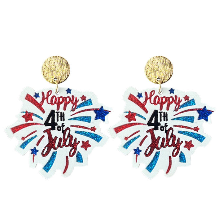 Women's shimmering statement earrings with star and fireworks design made of acrylic Kalsten
