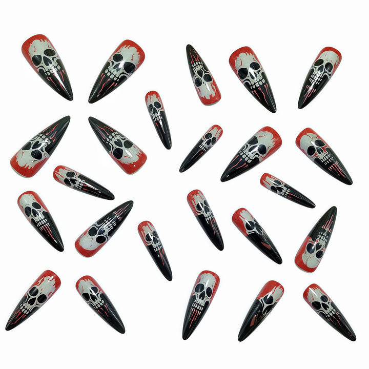 Artificial nails with creepy skull design Kalsten