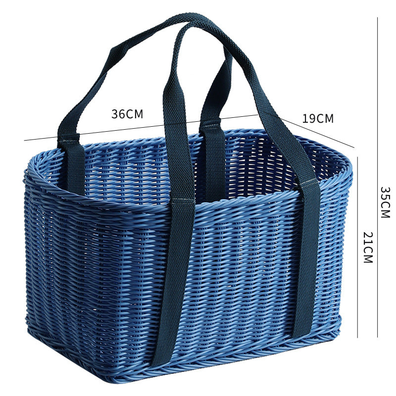 Unisex Robust braided shopping basket with comfortable fabric handles Kalsten