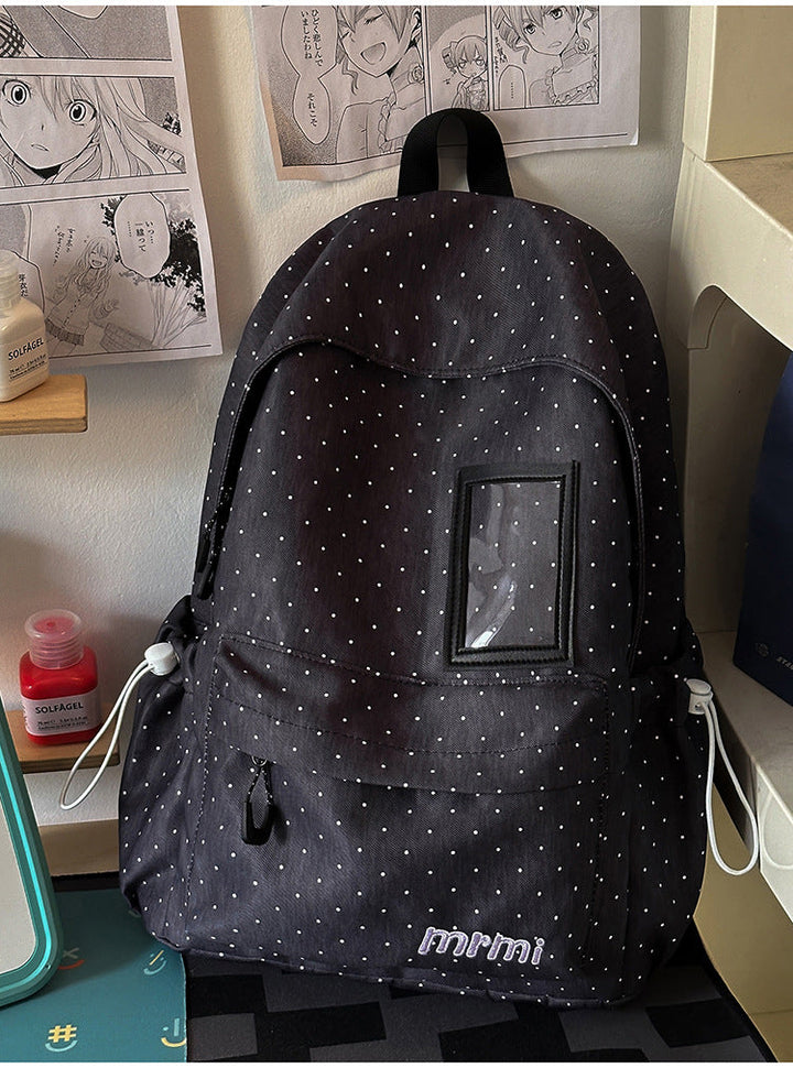Casual Multi-Pocket School Backpack with Transparent Panel