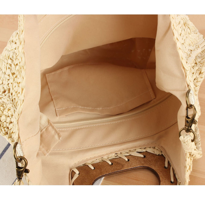 Macrame Crossbody Bag with Wooden Handle Kalsten