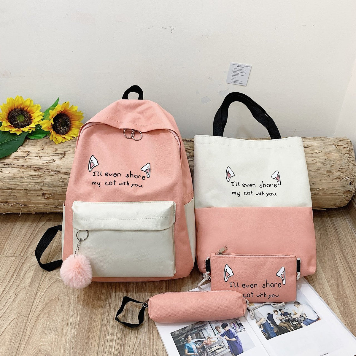Cute Animal-Themed Backpack Set Acalora