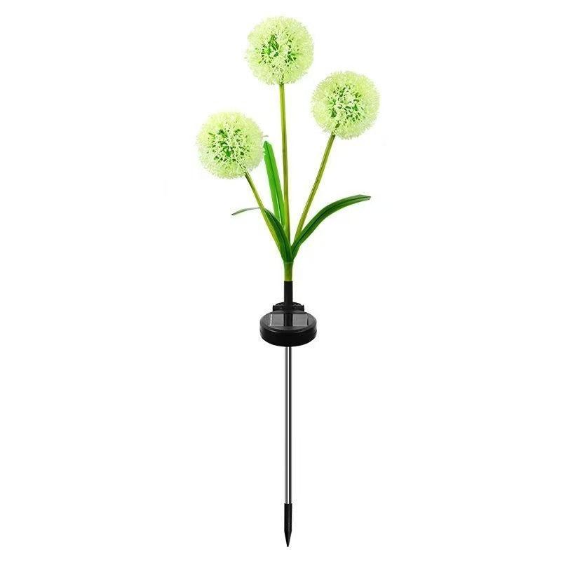 Dandelion-Inspired Solar Garden Stake Lights With Integrated Solar Panel And Dual Floral Globes Kalsten