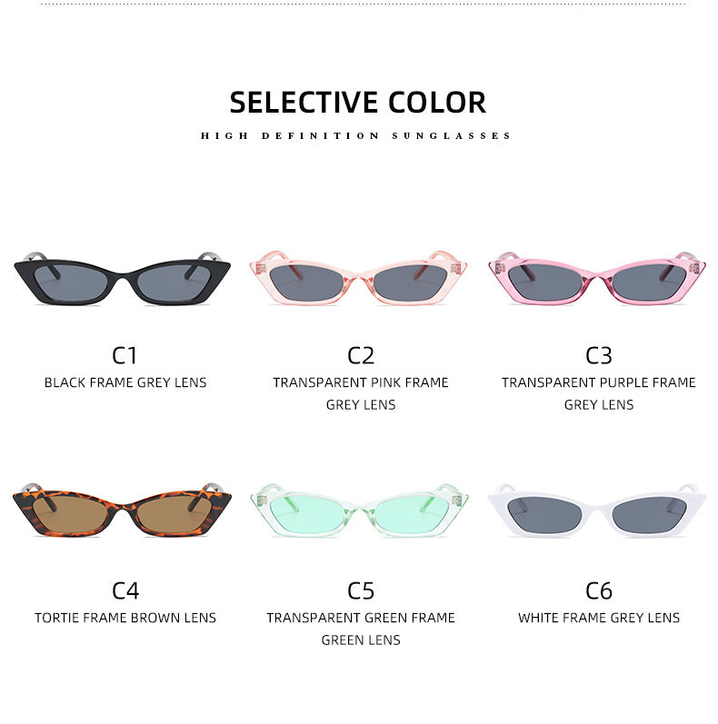 Women's fashionable cat-eye sunglasses with transparent frame Kalsten