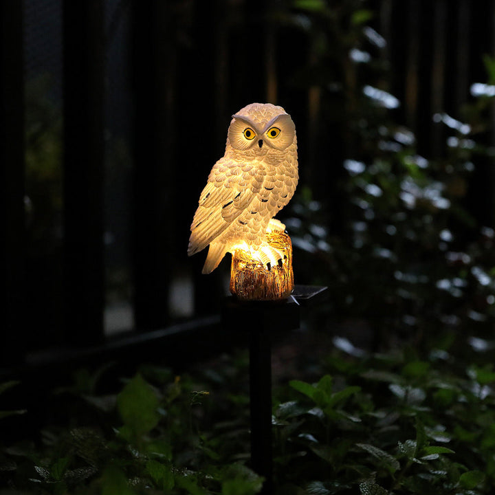 Realistic Owl Solar Garden Stake Light With LED Resin Sculpture Kalsten